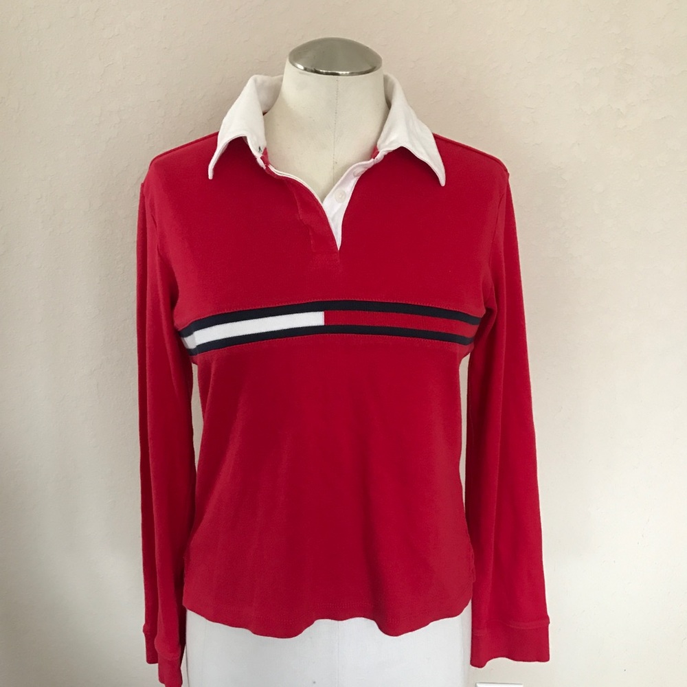 Tommy Hilfiger Collared Logo Flag 90s Vintage VTG